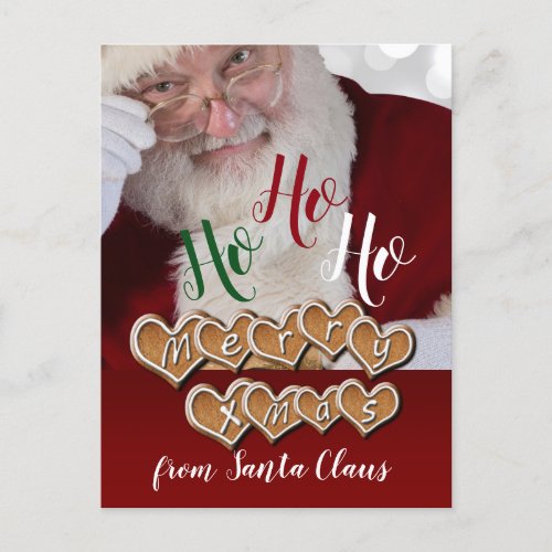 Merry Christmas From Santa Claus _ Personalize Holiday Postcard