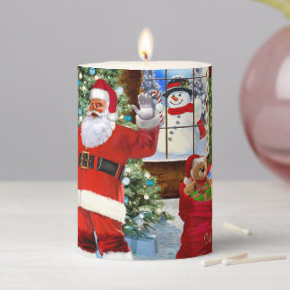 Merry Christmas from Santa Claus Pillar Candle