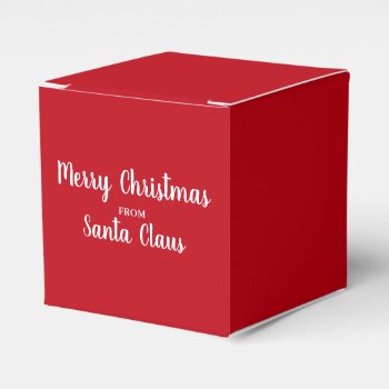 Merry Christmas From Santa Claus Red Square Favor Boxes by HappyMemoriesPaperCo at Zazzle