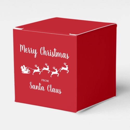 Merry Christmas From Santa Claus Square Red Favor Boxes
