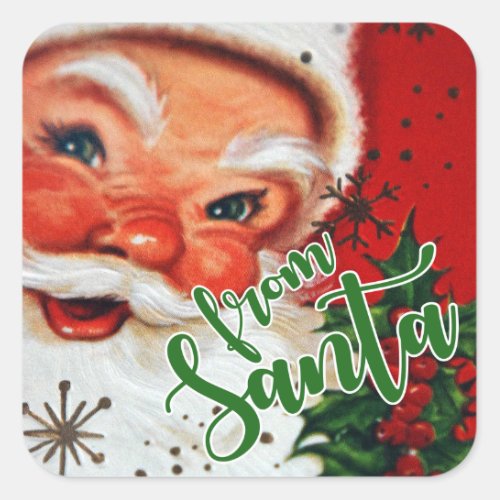 Merry Christmas  From Santa Claus Square Sticker