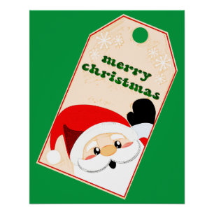 Merry Christmas From Santa Gift Tag Poster