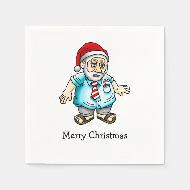 Merry Christmas from Santa in Sandals Napkins (Front)