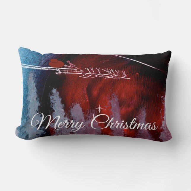 Merry Christmas from Santa Lumbar Pillow (Front)