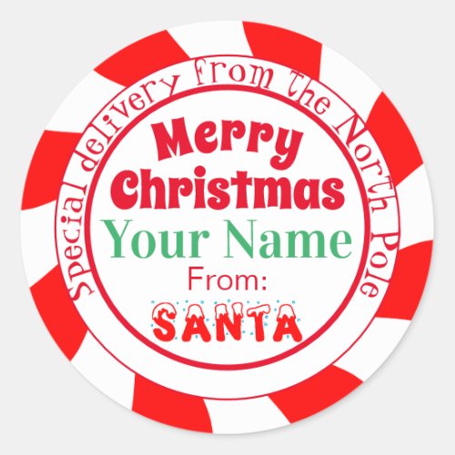 Merry Christmas from Santa Special Delivery Classic Round Sticker