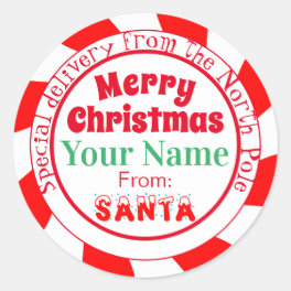 Merry Christmas from Santa Special Delivery Classic Round Sticker
