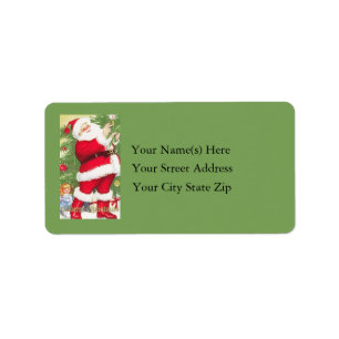 Merry Christmas From Santa Vintage Address Label