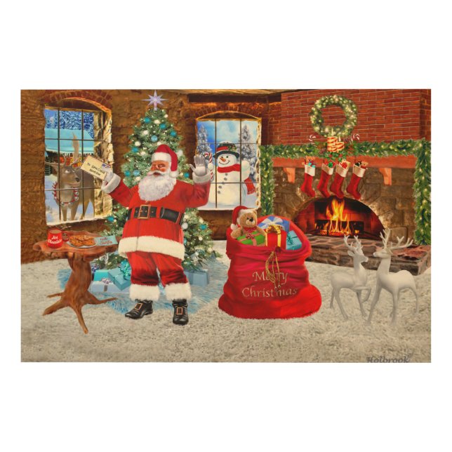Merry Christmas from Santa Wood Wall Decor (Front)