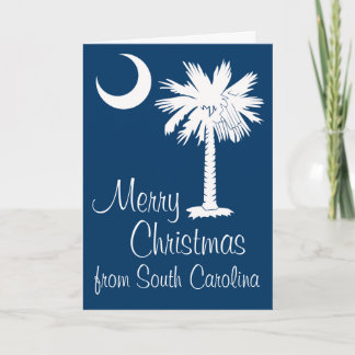 Merry Christmas from SC Blue Palmetto Moon Card