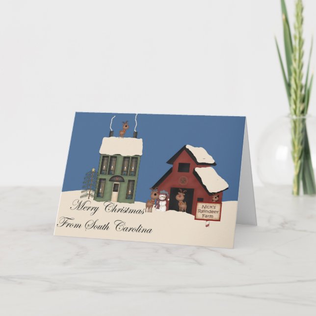 Merry Christmas From South Carolina Holiday Card (Front)