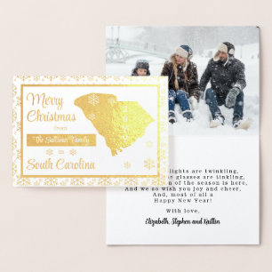 Merry Christmas from South Carolina State Photo Foil Card