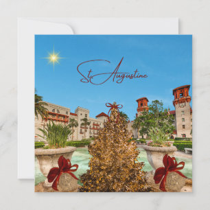 Merry Christmas from St Augustine Florida Elegant Holiday Card