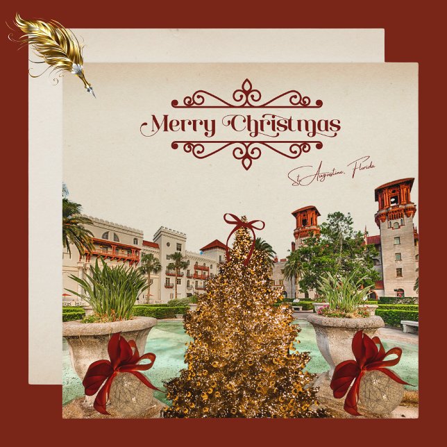 Merry Christmas from St Augustine Florida Elegant Holiday Card (Creator Uploaded)