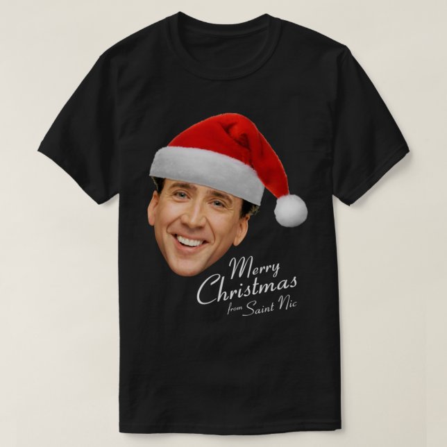Merry Christmas from St Nic-olas Cage   T-Shirt (Design Front)