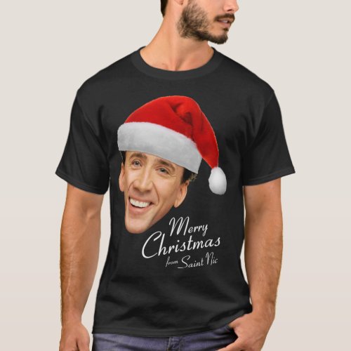 Merry Christmas from St Nic_olas Cage   T_Shirt