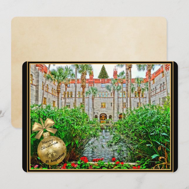 Merry Christmas from St (Saint) Augustine Florida Holiday Card (Front/Back)