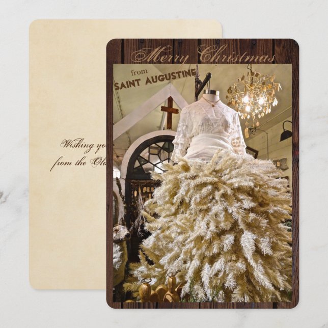 Merry Christmas from St (Saint) Augustine Florida Holiday Card (Front/Back)