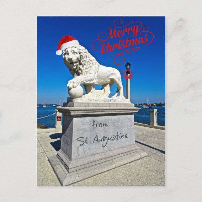 Merry Christmas from St. (Saint) Augustine Florida Postcard (Front)