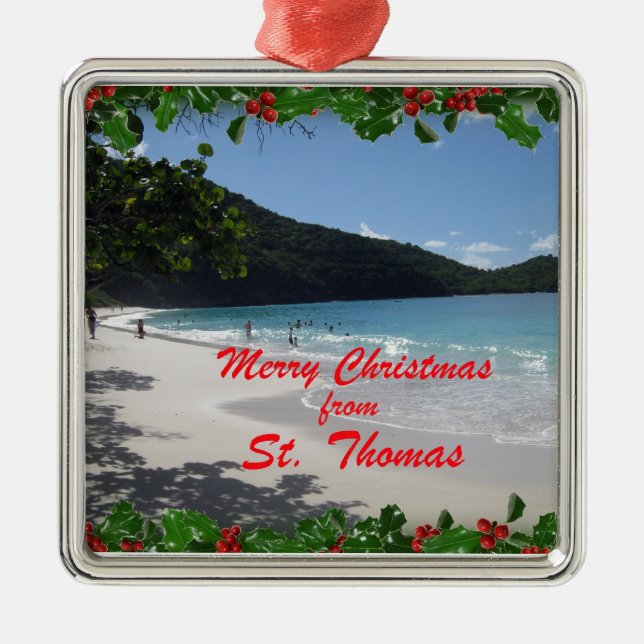 Merry Christmas from St. Thomas Metal Ornament (Front)