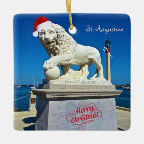 Merry Christmas from Sunny St Augustine Florida Ceramic Ornament