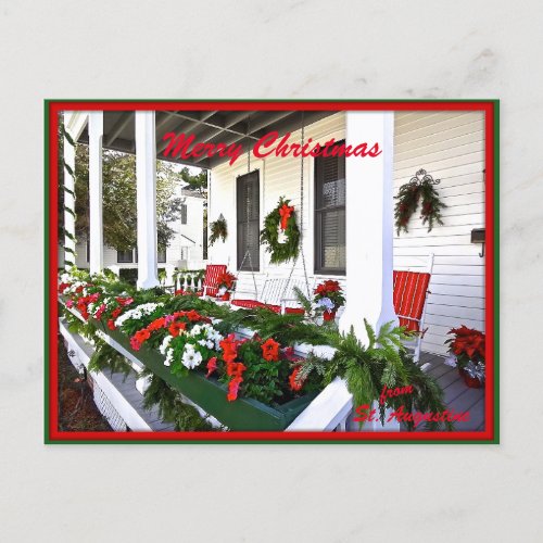 Merry Christmas from Sunny St Augustine Florida Holiday Postcard