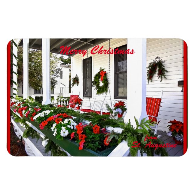 Merry Christmas from Sunny St Augustine Florida  Magnet (Horizontal)