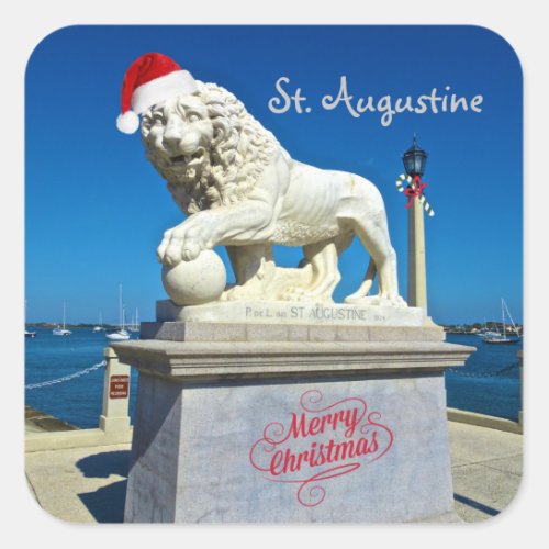 Merry Christmas from Sunny St Augustine Florida Square Sticker