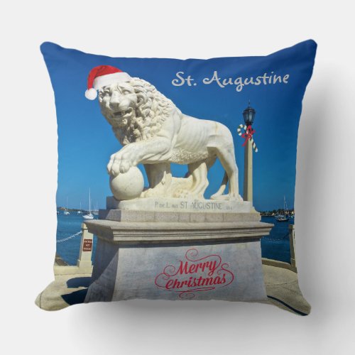 Merry Christmas from Sunny St Augustine Florida Throw Pillow