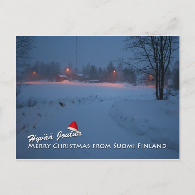 Merry Christmas from Suomi Finland Holiday Postcard (Front)