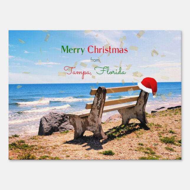 Merry Christmas from Tampa, Florida Sign (Back)