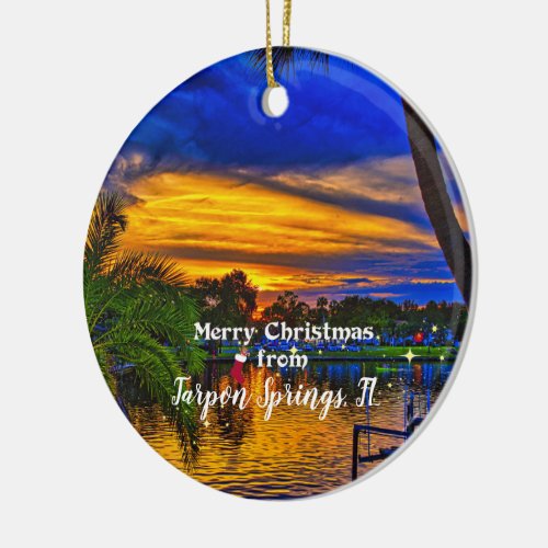 Merry Christmas from Tarpon Springs FL Ceramic Ornament