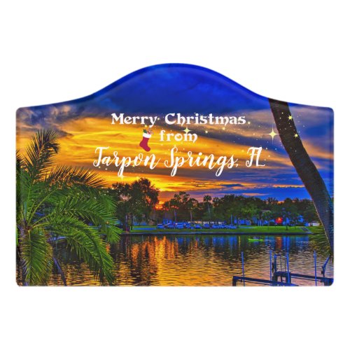 Merry Christmas from Tarpon Springs Florida Door Sign