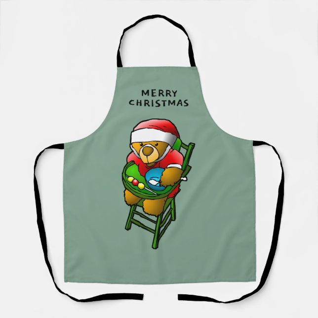 Merry Christmas from Teddy Bear Apron (Front)