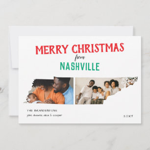 Merry Christmas from Tennessee Two Photo Card