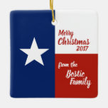 Merry Christmas from Texas Ceramic Ornament