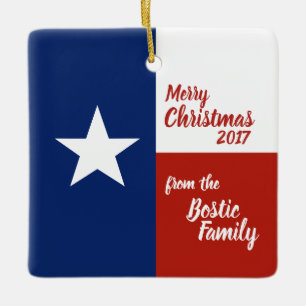 Merry Christmas from Texas Ceramic Ornament