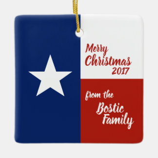 Merry Christmas from Texas Ceramic Ornament