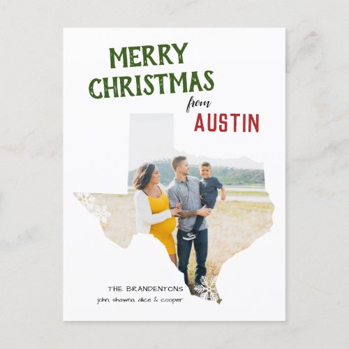 Merry Christmas from Texas One Photo Postcard