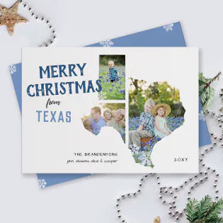Merry Christmas from Texas Three Photo Card