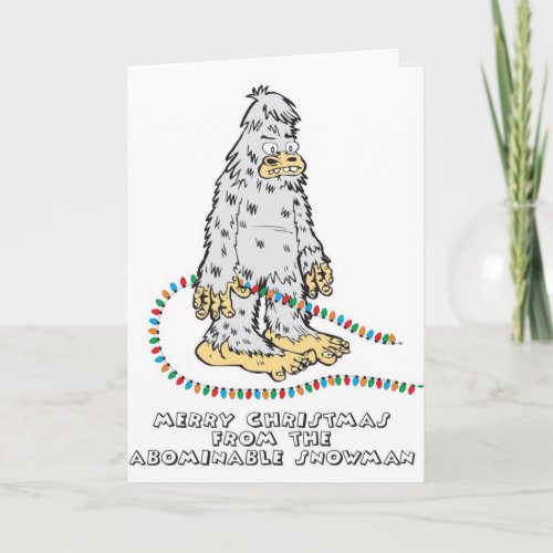 merry christmas from the abominable snowman holiday card