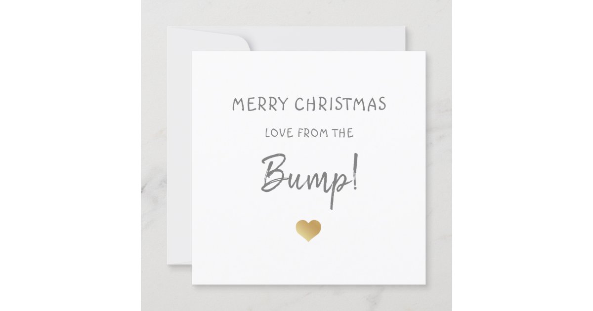 Merry Christmas From The Baby Bump Gold Heart Holiday Card Zazzle Com Merry Christmas From The Baby Bump Gold Heart Holiday Card Zazzle Com