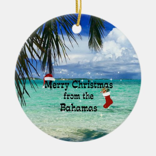 Merry Christmas from the Bahamas Ceramic Ornament