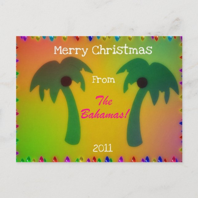 Merry Christmas from The Bahamas! Holiday Postcard (Front)