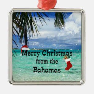 Merry Christmas from the Bahamas Metal Ornament