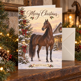Merry Christmas From the Barn American Saddlebred Card