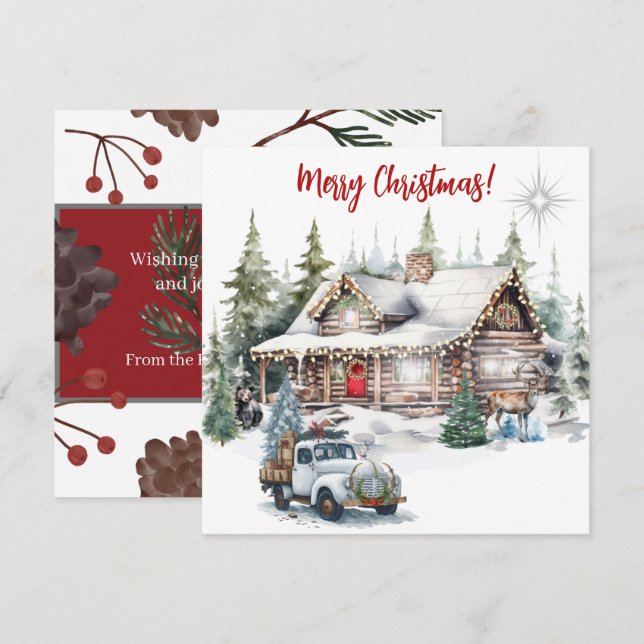 Merry Christmas from the Cabin Holiday Card (Front/Back)
