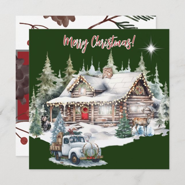 Merry Christmas from the Cabin Holiday Card (Front/Back)