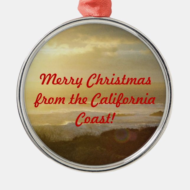 Merry Christmas from the California Coast Ornament (Front)