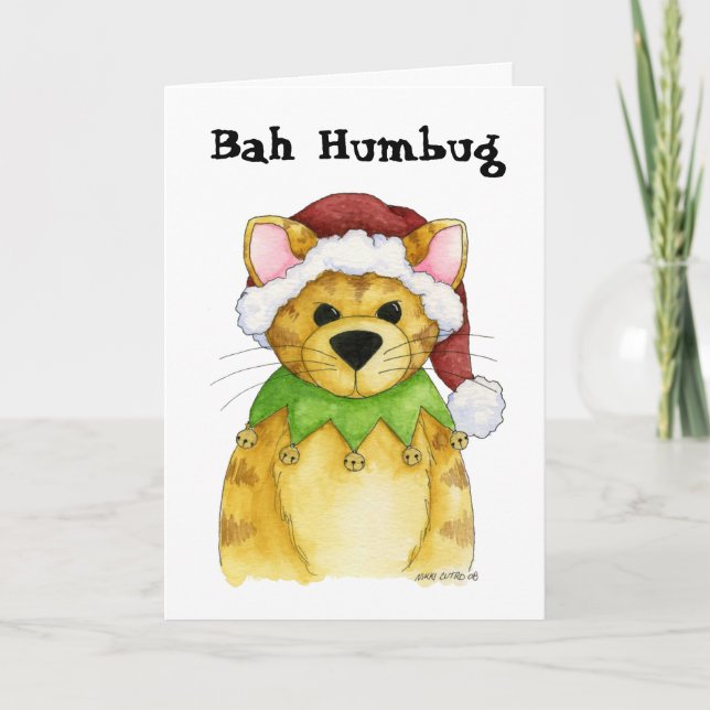 Merry Christmas from the Cat Bah Humbug Card (Front)