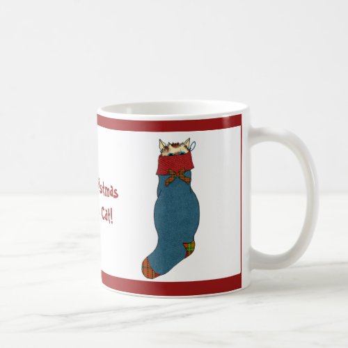 Merry Christmas from the Cat in a Stocking Coffee Mug